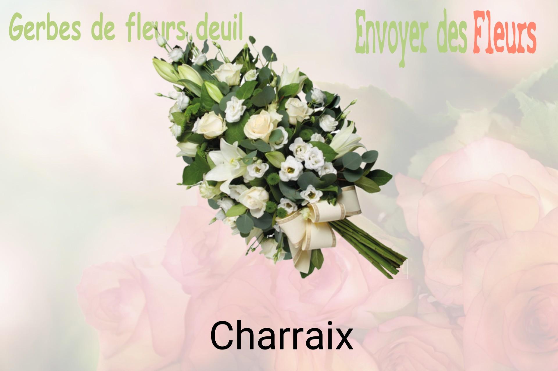 Gerbe de fleurs de deuil livrée à Charraix